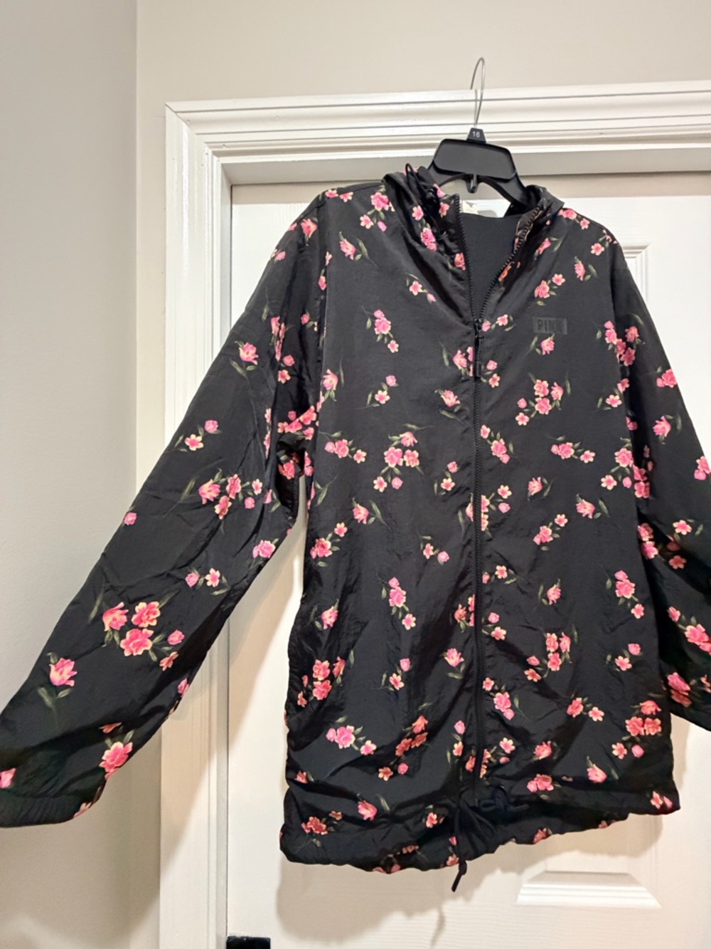 PINK Victoria’s Secret Floral Hooded Windbreaker – Lightweight Packable Jacket - Picture 4 of 13